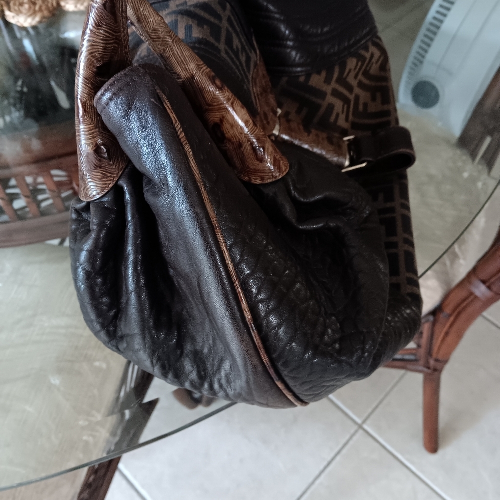Fendi Dark Brown and Tan Shoulder Bag - Picture 3 of 14